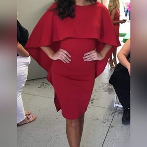 Red Interview Dress Cape Medium